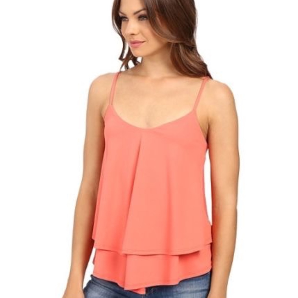 NWT Susana Monaco Ariane Top in 'Pink Grapefuit'